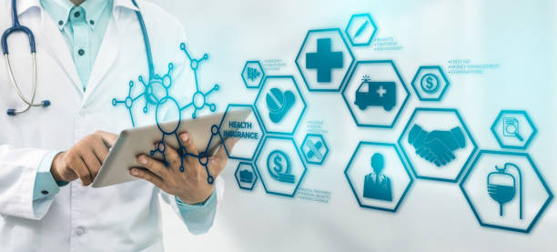 istock Doctor with Health Insurance Modern Interface Icon 927274702