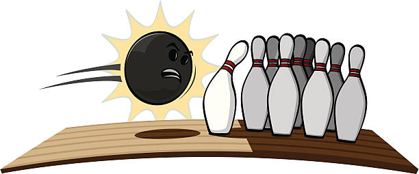 Palla da Bowling rispetto a Pin - illustrazione arte vettoriale