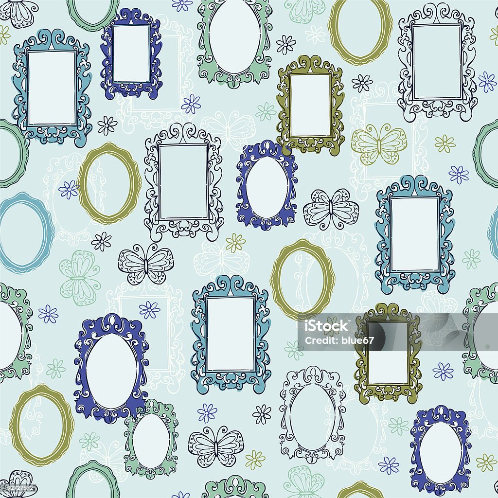 Fancy Frame Pattern Fancy Frames Mirrors Seamless Pattern Stock Illustration - Download ...