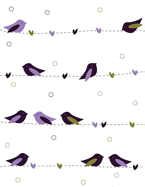 Spring birds vector art illustration