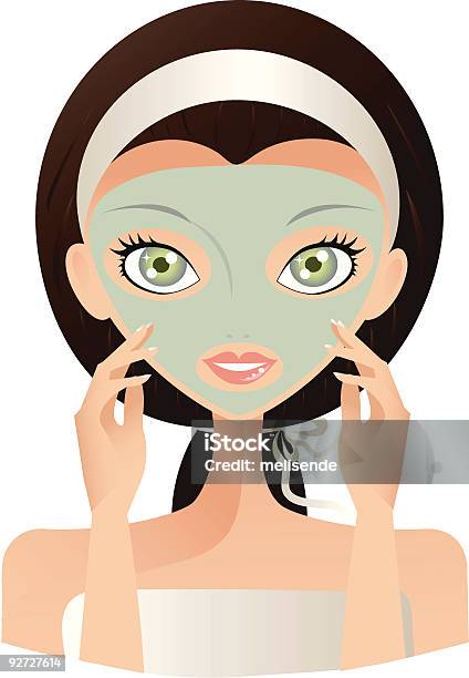 Vetores de Mulher Com Máscara Facial Verde e mais imagens de Adulto - Adulto, Amimar, Aspecto da Epiderme