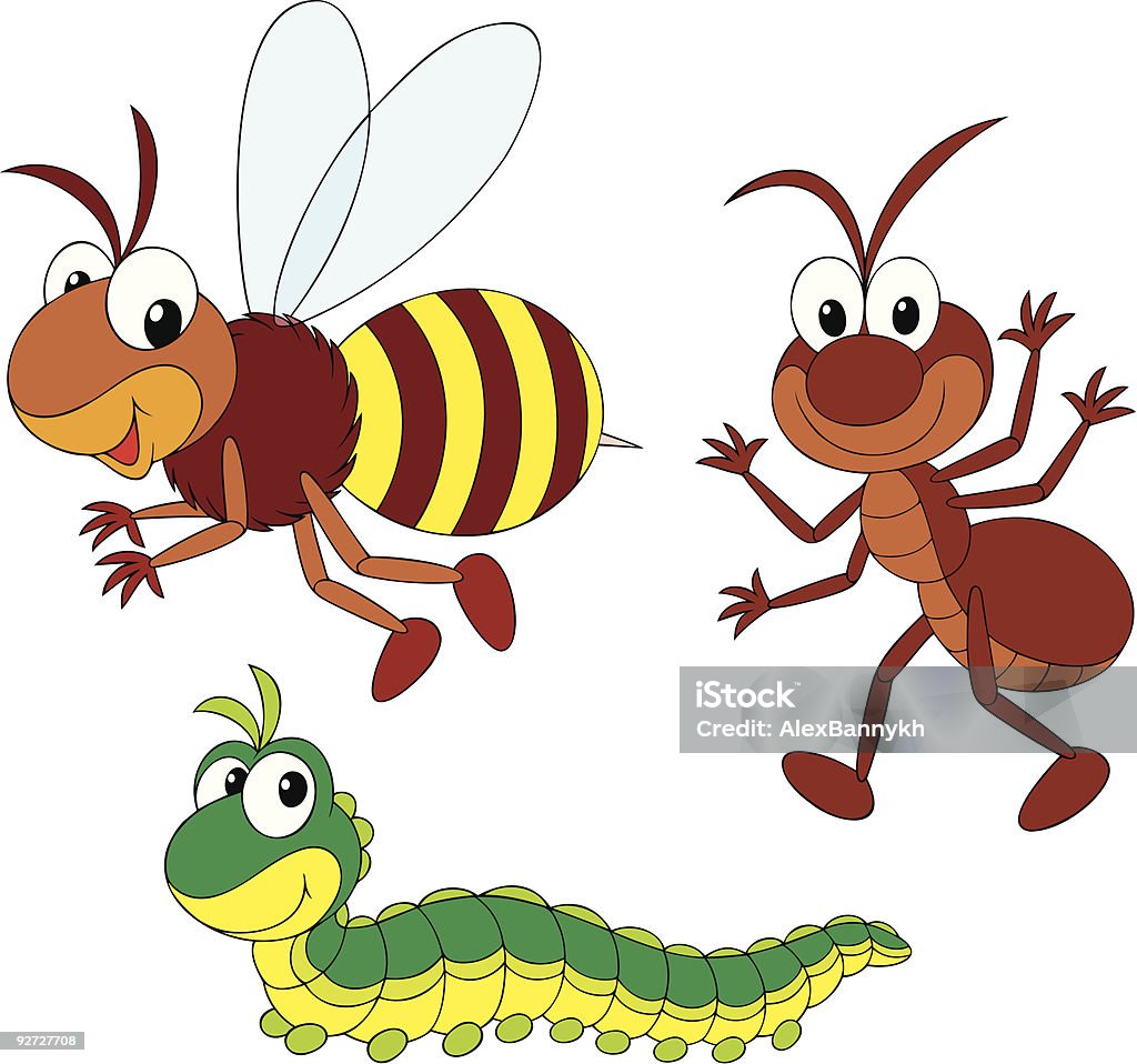 Biene, ant und caterpillar - Lizenzfrei Ameise Vektorgrafik