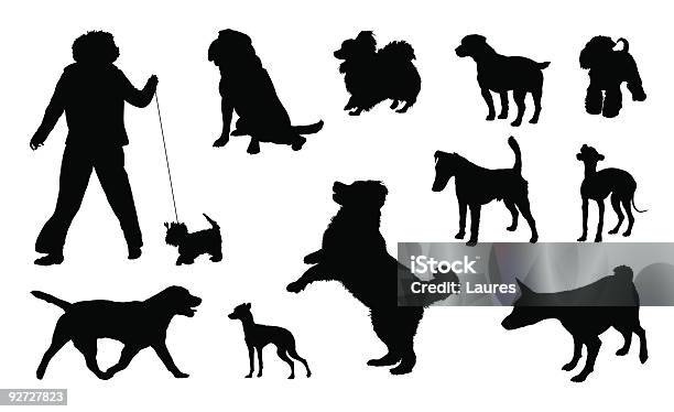 Hund Silhouette Stock Vektor Art und mehr Bilder von Kontur - Kontur, Yorkshireterrier, Hund