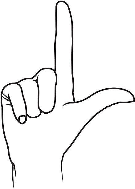 ilustraciones, imágenes clip art, dibujos animados e iconos de stock de lenguaje de signos l - letter l human hand human finger human thumb