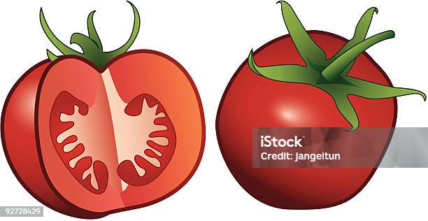 Tomato Stock Illustration - Download Image Now - Chopped Food, Color Image, Cut Out