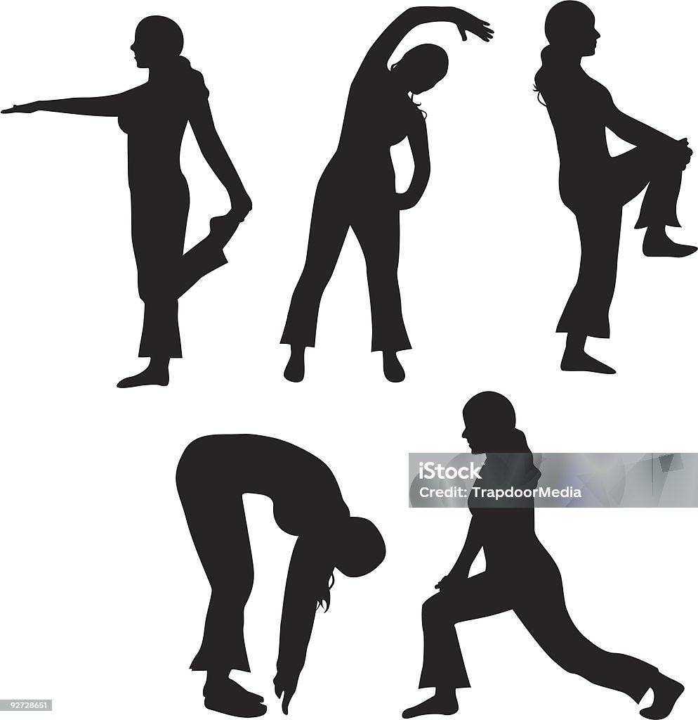 Stretch!  In Silhouette stock vector