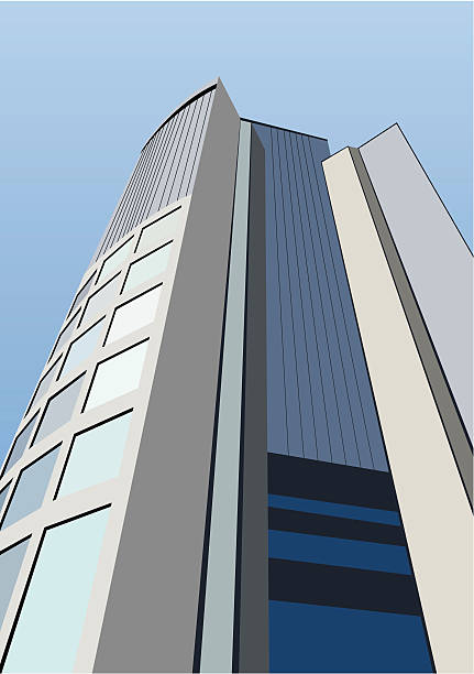 vector office building vector art illustration