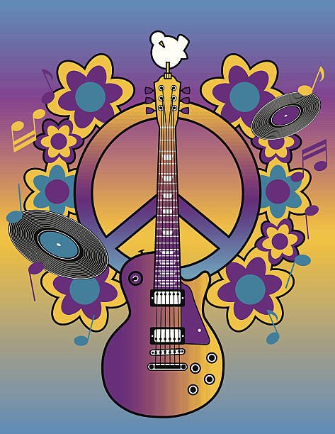 20+ Psychedelic Groovy Vector Music Notes Illustration Stock
