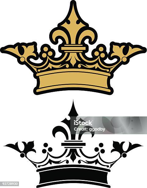 Vetores de Crown Ícone e mais imagens de Coroa - Enfeite para cabeça - Coroa - Enfeite para cabeça, Design, Dois Objetos