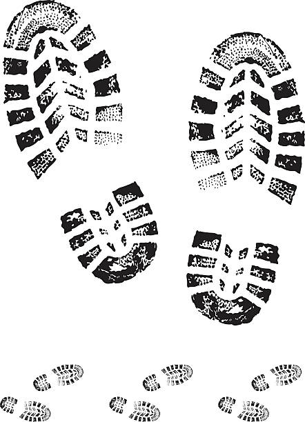 ブーツのプリント - boot prints点のイラスト素材／クリップアート素材／マンガ素材／アイコン素材