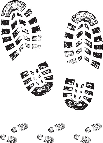 Boot Print Track Pattern Boot Print Stock Illustration - Download Image Now - Footprint, Track ...