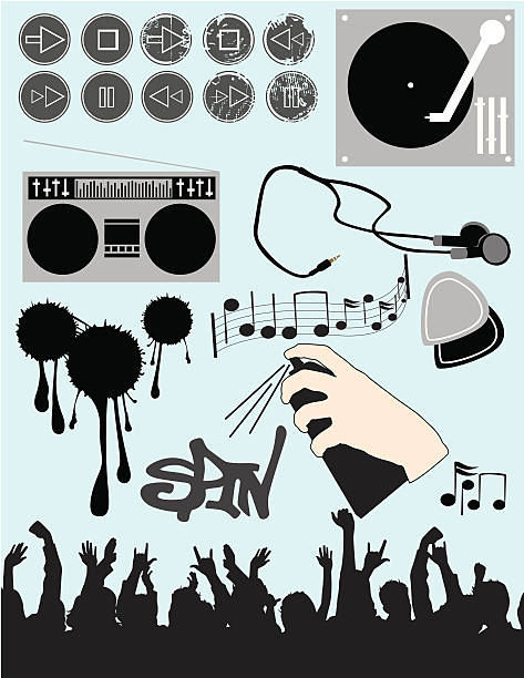 Music Set vector art illustration