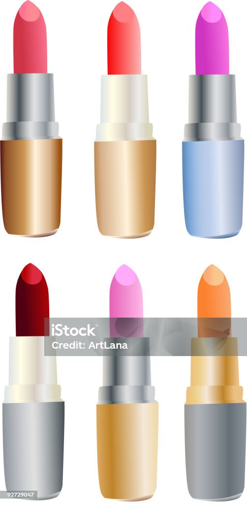 Ensemble de coloré lipsticks - clipart vectoriel de Beauté libre de droits