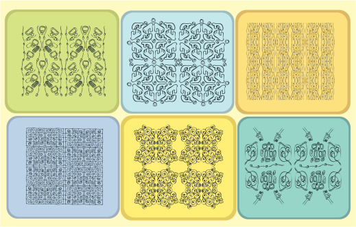 Six Simple Patterns Six Different Patterns Stock Illustration - Download Image Now - Art ...