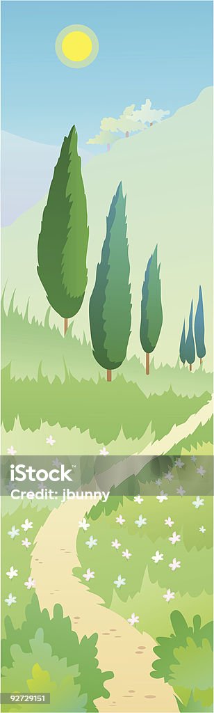 Cypresses - arte vectorial de Azul libre de derechos