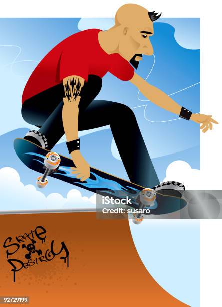 Skate And Destroy Stock Illustration - Download Image Now - Sports Ramp, Adult, Backgrounds