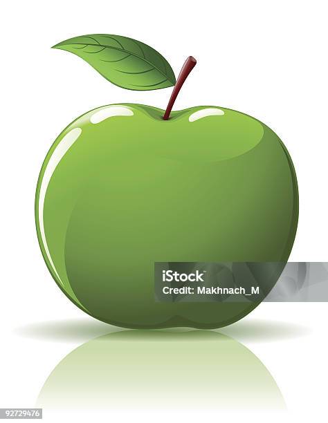 Pomme Verte Vecteurs libres de droits et plus d'images vectorielles de Aliment - Aliment, Blanc, Brillant