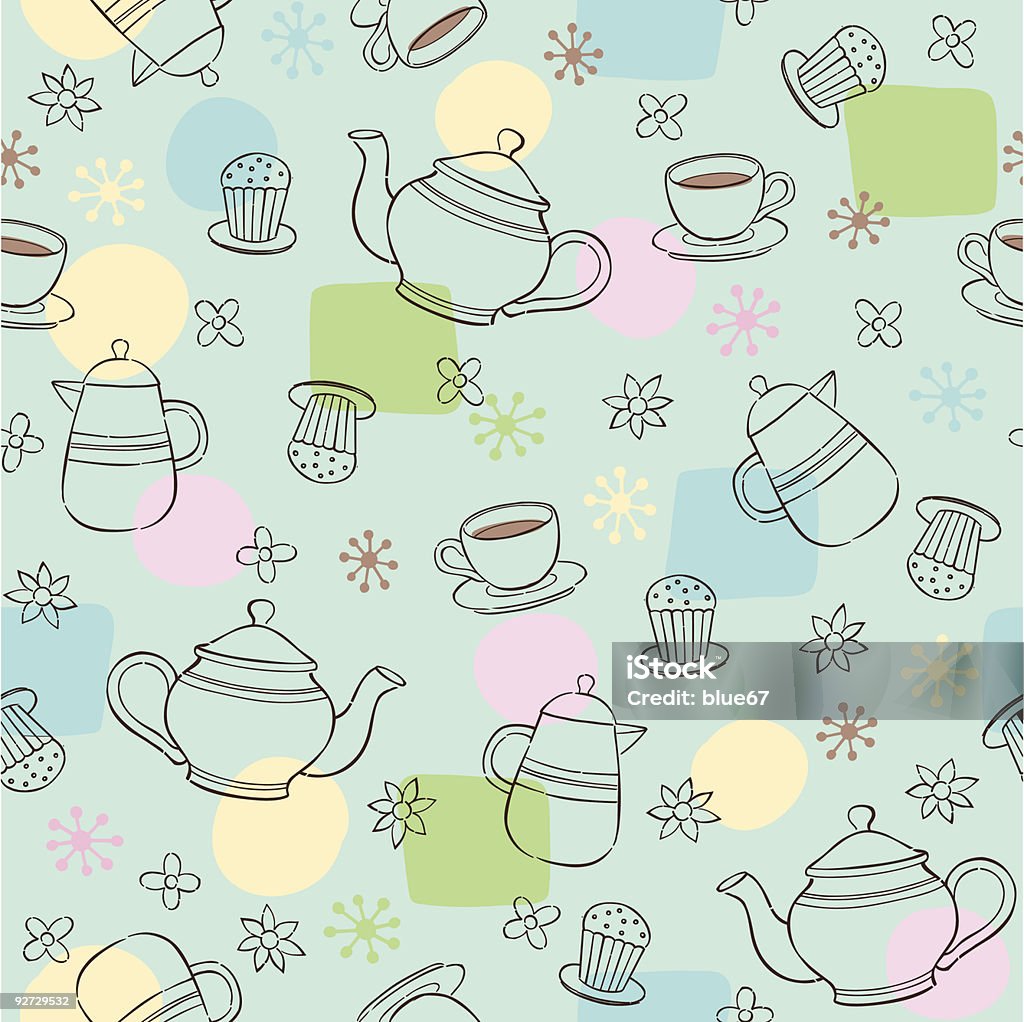 Repeat Pattern Tea Teatime Seamless Repeat Pattern Stock Illustration - Download Image Now ...