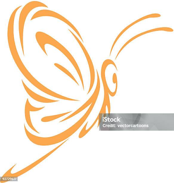 Swish Стиль Бабочка — стоковая векторная графика и другие изображения на тему African Monarch Butterfly - African Monarch Butterfly, Бабочка, Без людей