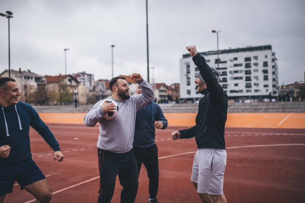istock Happy winning soccer team 927296312