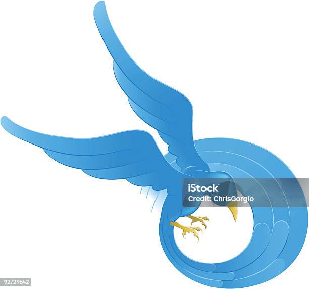 Vetores de Pássaro Azul De Ícone Ilustração e mais imagens de Amizade - Amizade, Animal, Asa animal