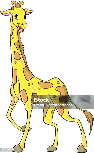 Girafa Feliz - Arte vetorial de stock e mais imagens de Animal de Safari - Animal de Safari, Entusiástico, Felicidade