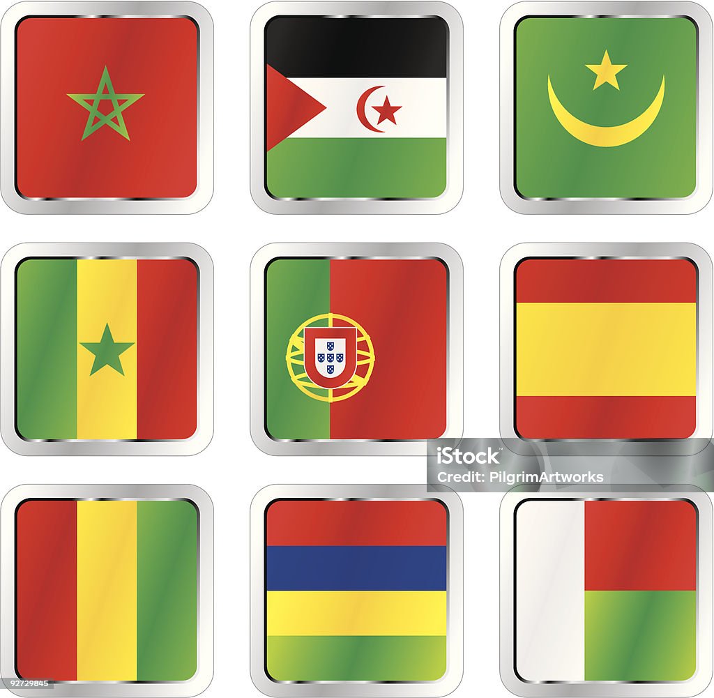 Isolierte afrikanischen Flaggen - Lizenzfrei Afrika Vektorgrafik