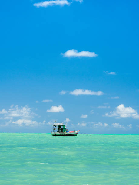 boat at sea on a summer day in Maragogi, Alagoas