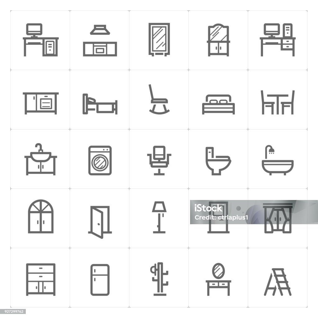 Mini Icon set – Furniture icon vector illustration Icon Symbol stock vector