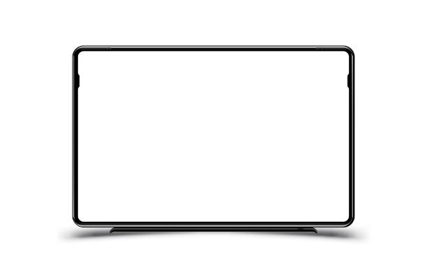 istock Mock-up realistic black TV monitor on a white background. Flat vector illustration EPS 10 927300302