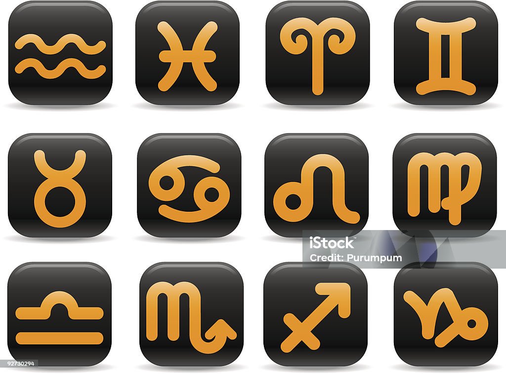 Ícones do Zodíaco - Vetor de Aquário - Signo de Ar do Zodíaco royalty-free
