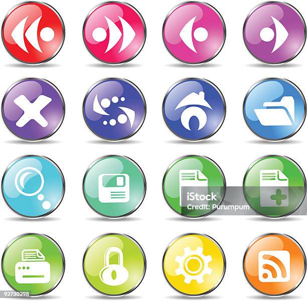 Browser Icons Stock Illustration - Download Image Now - Arrow Symbol, Bookmark, Color Image