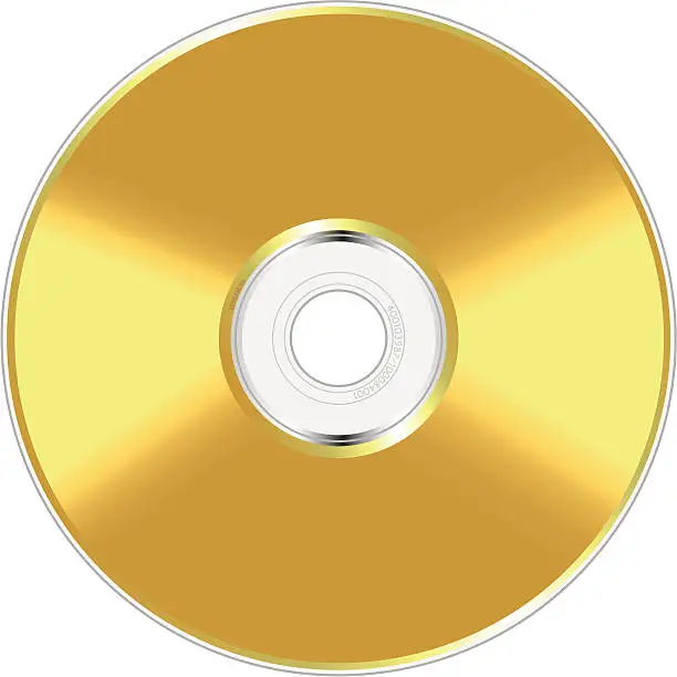Vector illustration of Golden compact disc