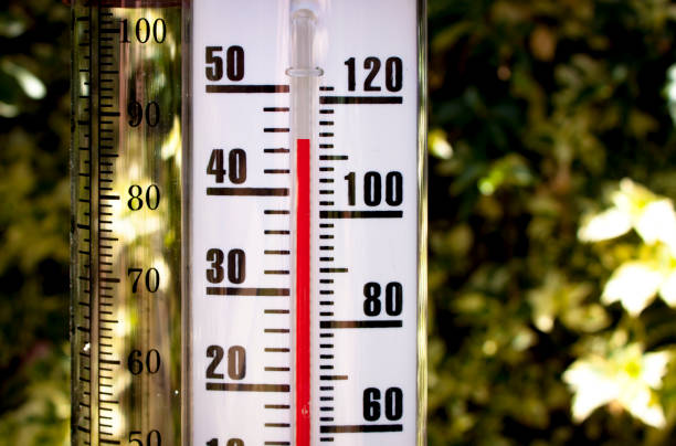 istock 46 degree celsius on the outside thermometer 927305964