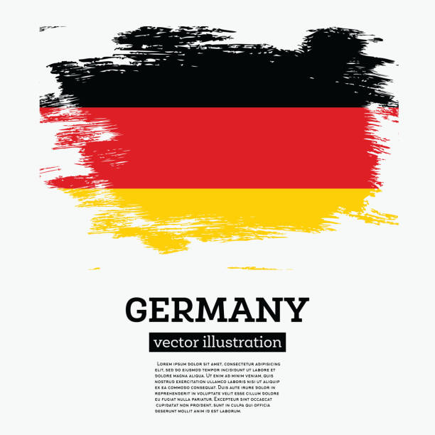 флаг германии с мазки кистью. - german flag stock illustrations