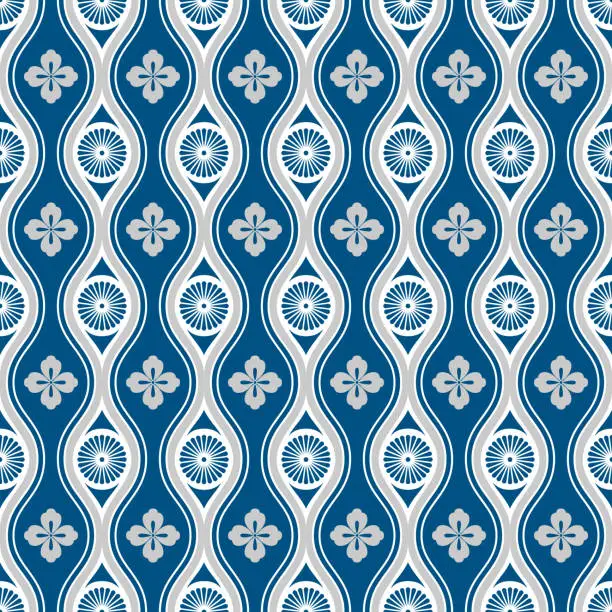 Vector illustration of TATEWAKU TACHIWAKI -  seamless Japanese traditional pattern