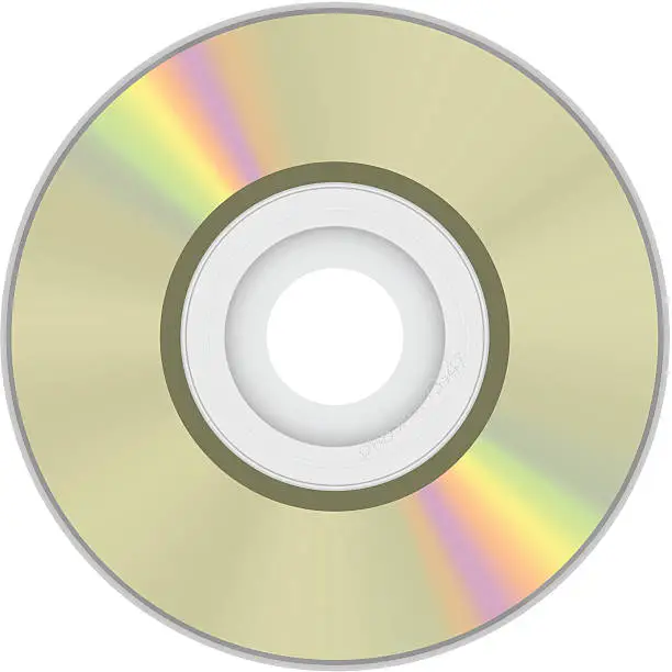 Vector illustration of Gold mini compact disk