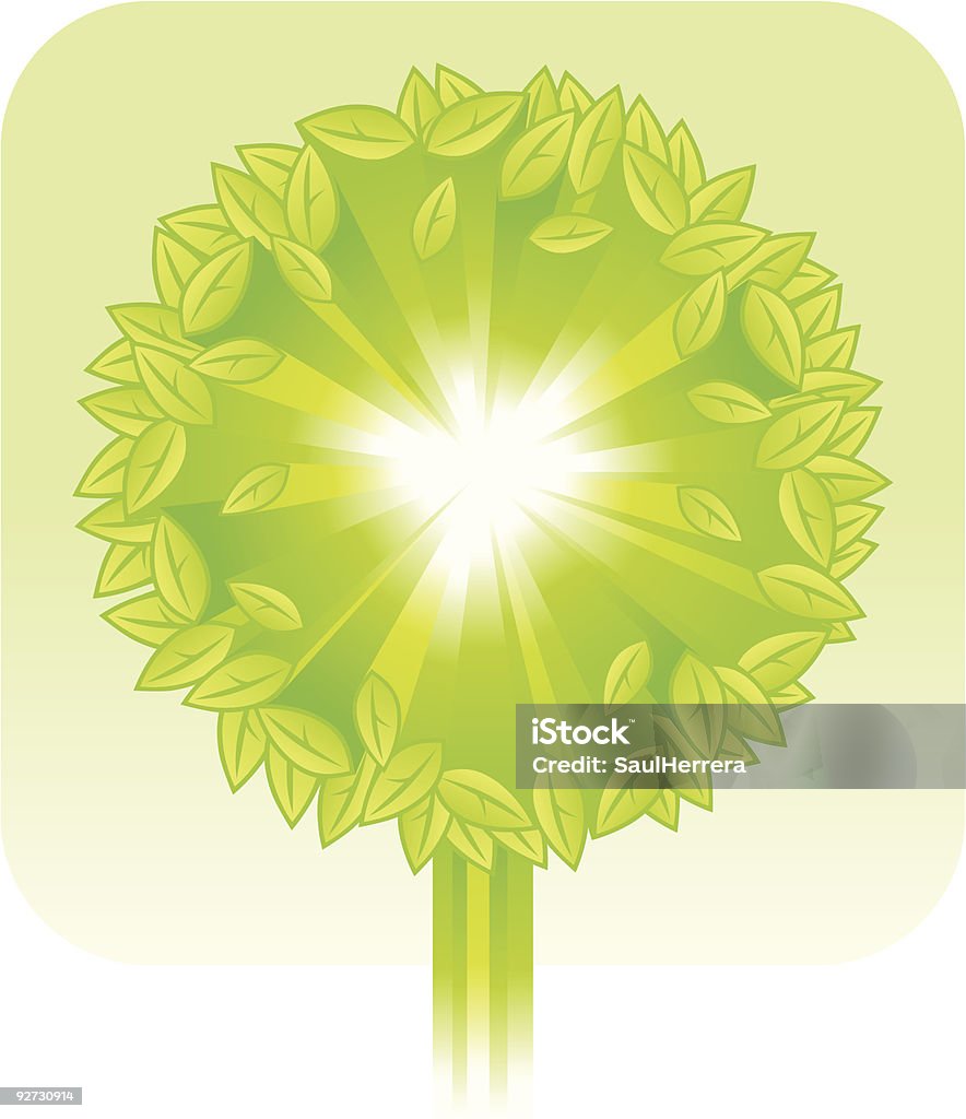 Árbol de hoja ´ s bien - arte vectorial de Color - Tipo de imagen libre de derechos