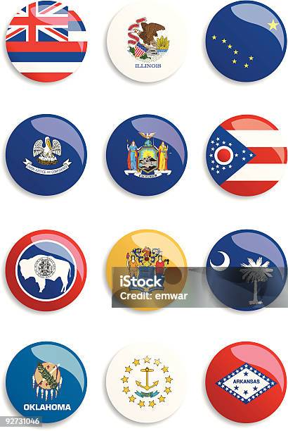 アメリカ国旗のボタン - ニューヨーク州のベクターアート素材や画像を多数ご用意 - ニューヨーク州, 押しボタン, 旗