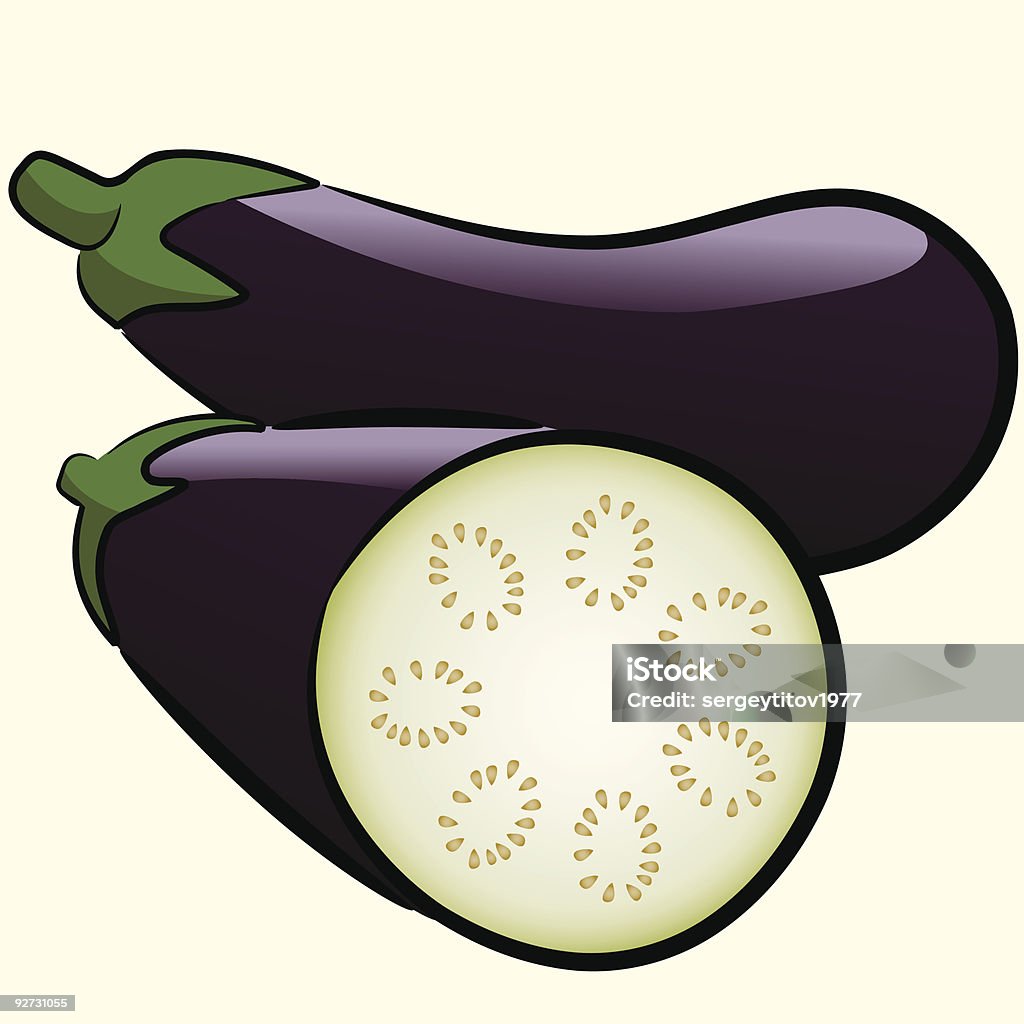 Dois eggplants - Vetor de Alimentação Saudável royalty-free