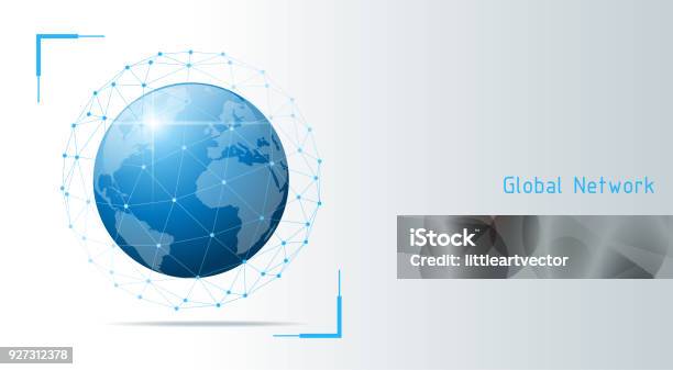 Global Communication And Connection Technology Concept Background Vector Illustration Stock Illustration - Download Image Now