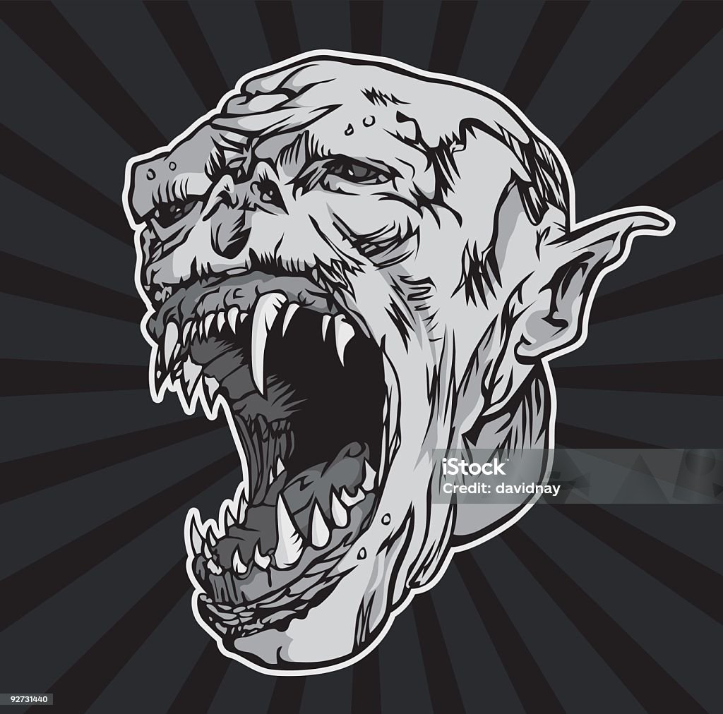 Monster Scream  Goblin stock vector