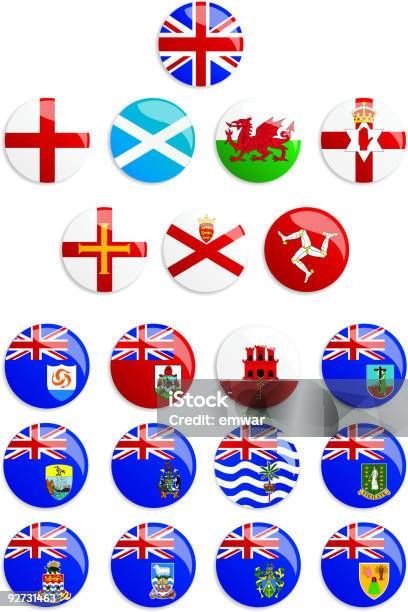 Zjednoczone Królestwo Flag Przyciski - Stockowe grafiki wektorowe i więcej obrazów Szkocja - Szkocja, Walia, Flaga Anglii