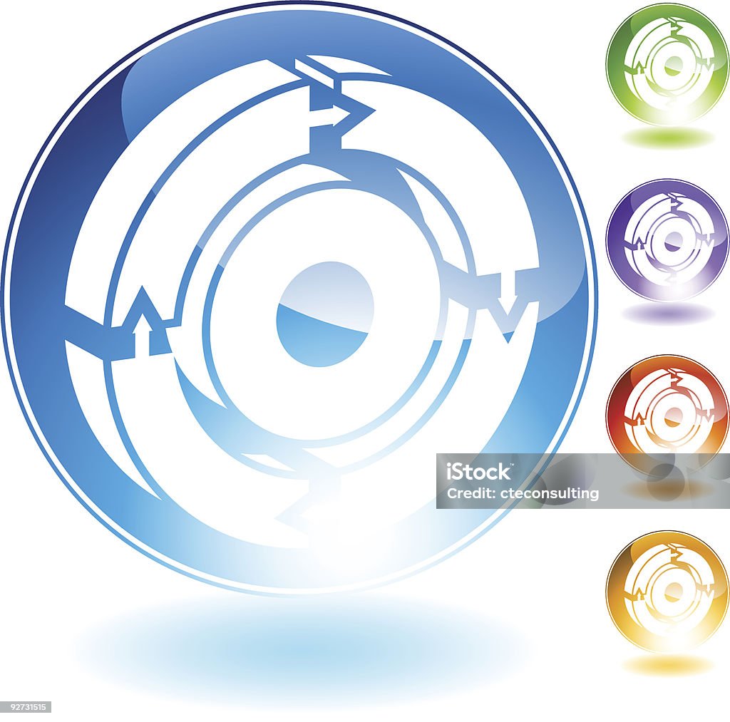 Icono de proceso de flujo de tareas - arte vectorial de Brillante libre de derechos