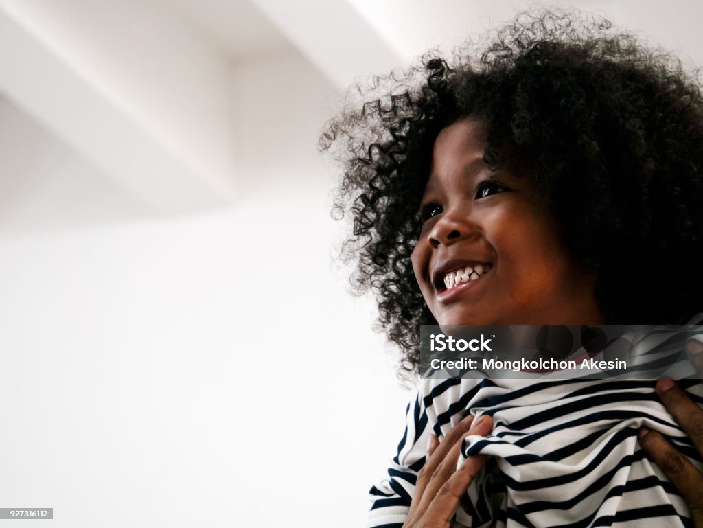 Cute Curly Hair Boy Happy And Having Big Smile When Was Push Up High Stock  Photo - Download Image Now - iStock