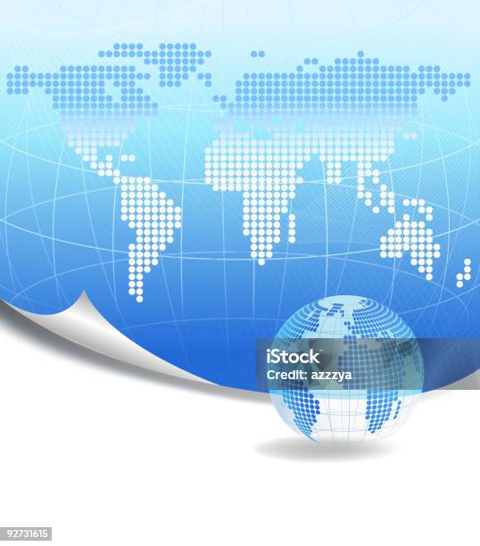 Dotted World Map Background And A Globe Stock Illustration - Download Image Now - Abstract, Africa, Asia