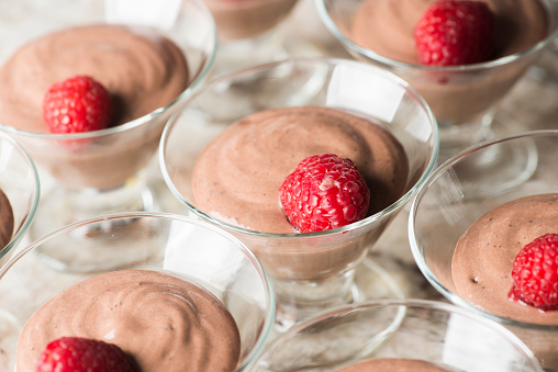 chocolate pudding with strawberry