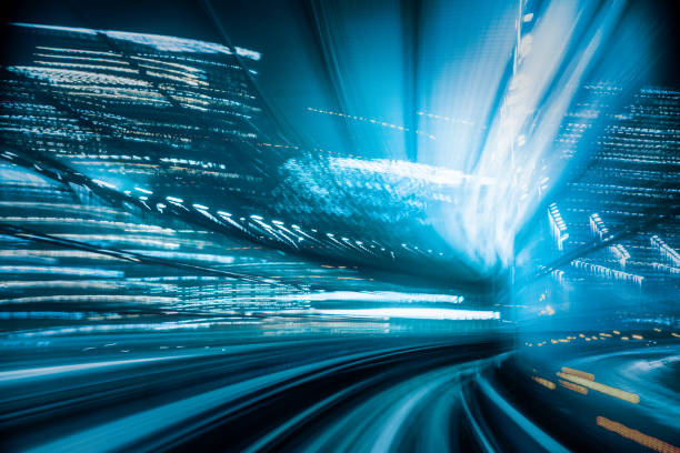 istock Motion blur of train moving to City 927319456
