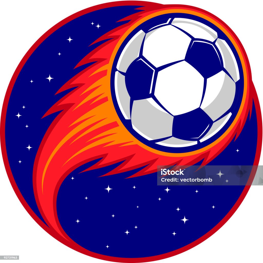 Футбол Comet в стиле ретро - Векторная графика Бить ногой роялти-фри