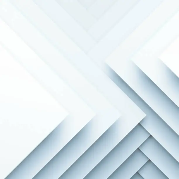 Abstract white square background, geometric pattern of square paper layers. 3d illustration